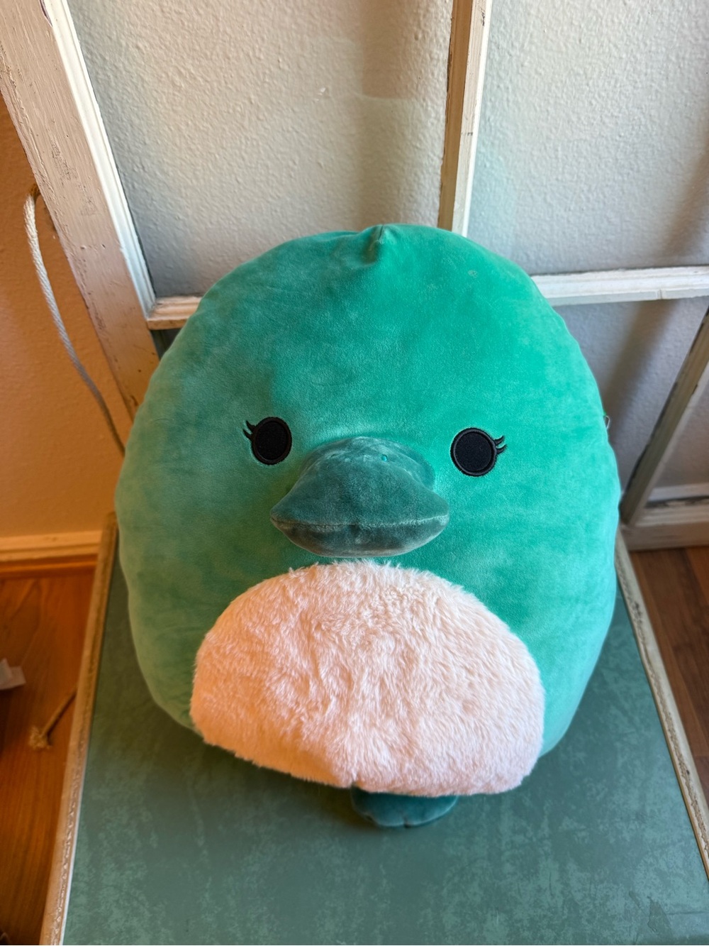Squishmallows Selassi the Platypus – 14”  Green Soft Plush w White Soft Belly